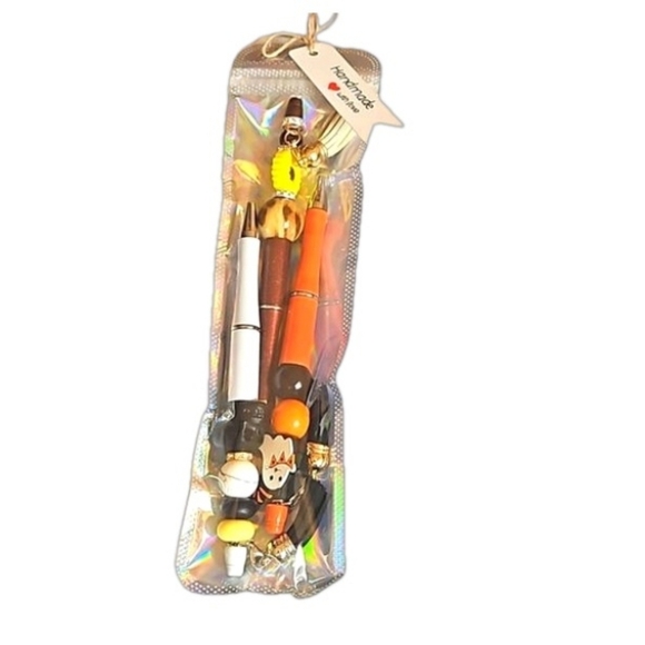 Hand Crafted Set of 3 beaded Pens Fall, Halloween, Floral design  Handmade Gifts - Picture 17 of 17